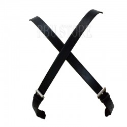 Double Strap Black Leather Flag Carrier Belt