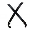Double Strap Black Leather Flag Carrier Belt