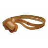 Double Strap Russet Beige Leather Flag Carrying Belt