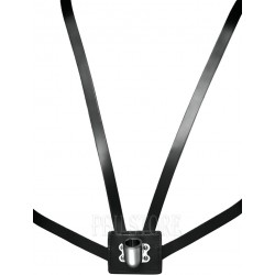 Double Strap Black Leather Flag Carrier Parade Belt