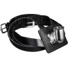 Double Strap Black Leather Flag Carrier Parade Belt