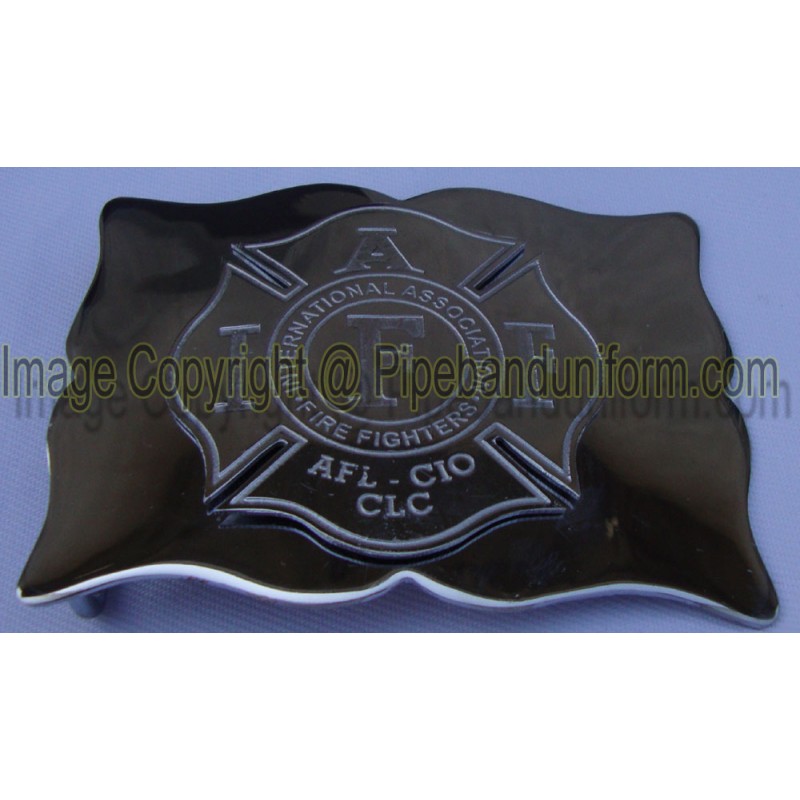 Firefighter Dept. Badge Leather Waist Belt Buckle