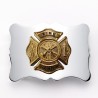 Waist Belt Buckle with Firefighter Maltese Cross