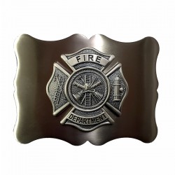 Waist Belt Buckle with Firefighter Maltese Cross
