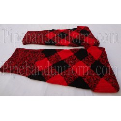 Red & Black Highland Pipers Drummers Hose Tops