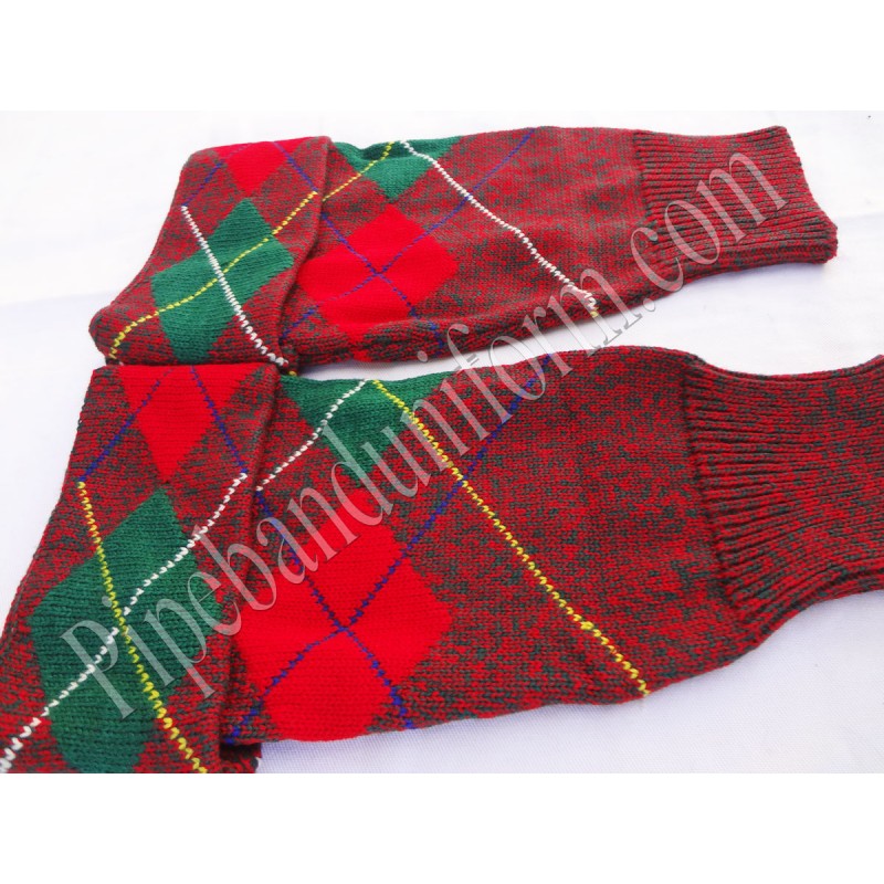 Green & Red Pipers Drummers Hose Tops