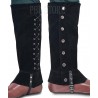 Medieval Black Faux Leather Long Spats / Gaiters